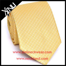 Hochwertige handgefertigte chinesische Krawatte Hersteller Seide gewebt Skinny Gold Tie